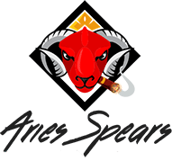 aries spears logo features red ram head and cigar